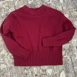 GAP Women's Rich Burgundy Crew Neck Sweater